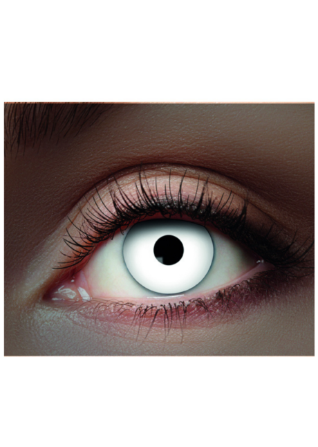 lentilles blanches lumière noire, lentilles blanches fluo, lentilles blanches uv, Lentilles Blanches Fluo UV