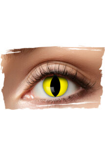 lentilles jaunes oeil de chat, lentilles halloween, lentilles yeux de chat