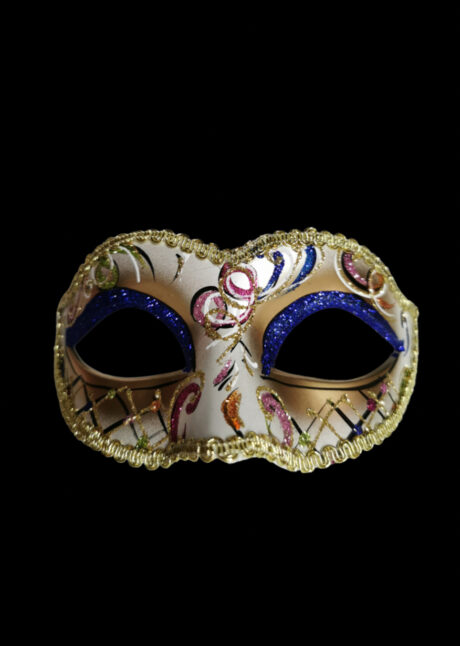 masque vénitien, loup vénitien, masque carnaval de Venise, masque paillettes, Venezia Dolce Paillettes Bleues, Vénitien Fait Main