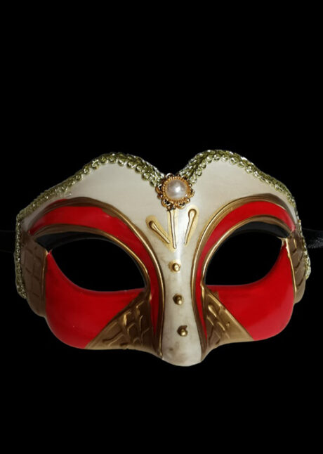 masque vénitien, loup vénitien, masque carnaval de Venise, Masque Loup Vénitien, Cabochon Rouge