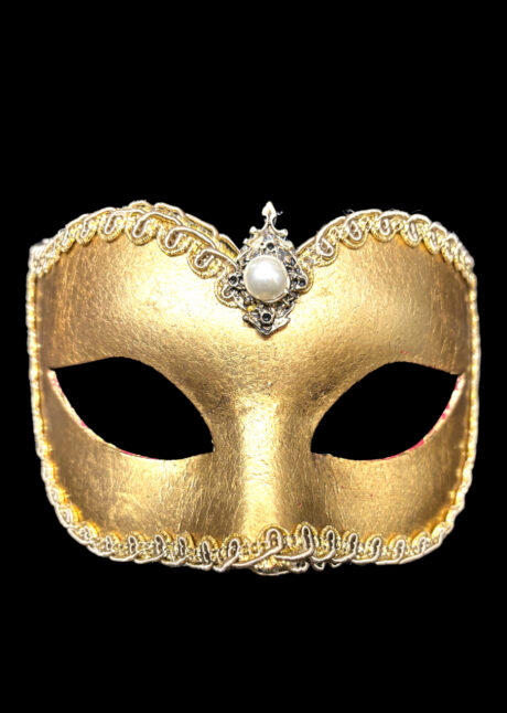 masque vénitien, loup vénitien, masque carnaval de Venise, loup doré, masque doré, Feuille d’Or Galon, Vénitien Fait Main