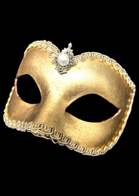 masque vénitien, loup vénitien, masque carnaval de Venise, loup doré, masque doré, Feuille d’Or Galon, Vénitien Fait Main