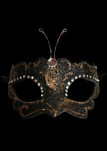 loup vénitien, masque vénitien, loup vénitien fait à la main, masque vénitien haute qualité, masque pour carnaval de venise, Masque Loup Vénitien, Libellula, Noir et Or