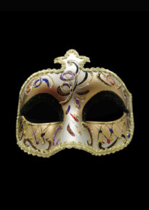 masque vénitien, loup vénitien, masque carnaval de Venise, masque paillettes, Masque Loup Vénitien, Dolce Pointe, Noir et Or