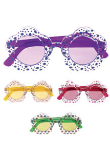 lunettes fleurs, lunettes hippies, lunettes déguisements, Lunettes Fleurs