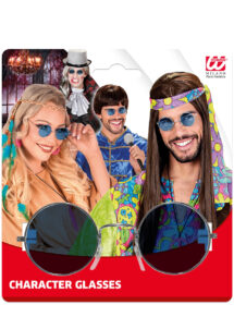 lunettes lennon, lunettes hippies, lunettes années 70, lunettes lennon bleues, lunettes disco