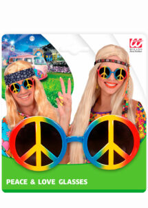 lunettes hippies, lunettes peace and love, lunettes déguisements hippies, Lunettes de Hippie, Peace and Love