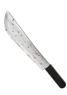 fausse machette, machette en plastique, faux couteau, machette factice, arme factice, fausses armes, faux couteau de déguisement, armes de déguisements, fausses armes, couteau en plastique, fausse machette, fausse arme halloween, Couteau Machette, Eclaboussé de Sang