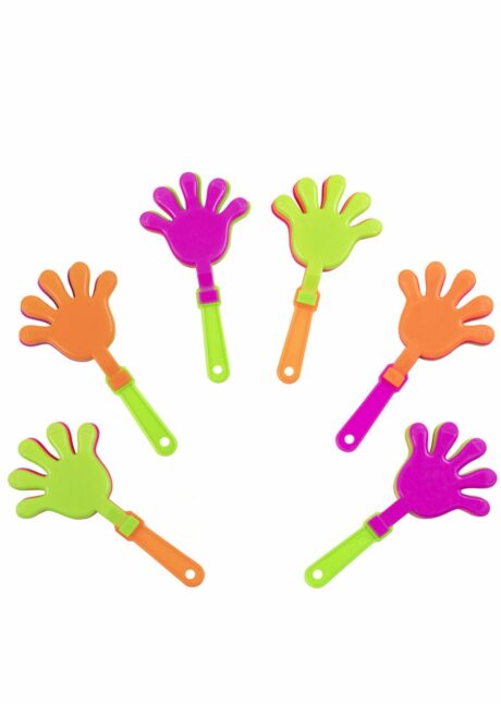 MAINS CLAP CLAP JOUETS PINATA, Mains Clap Clap Fluo – Lot de 6 Jouets à Pinata pour Anniversaire