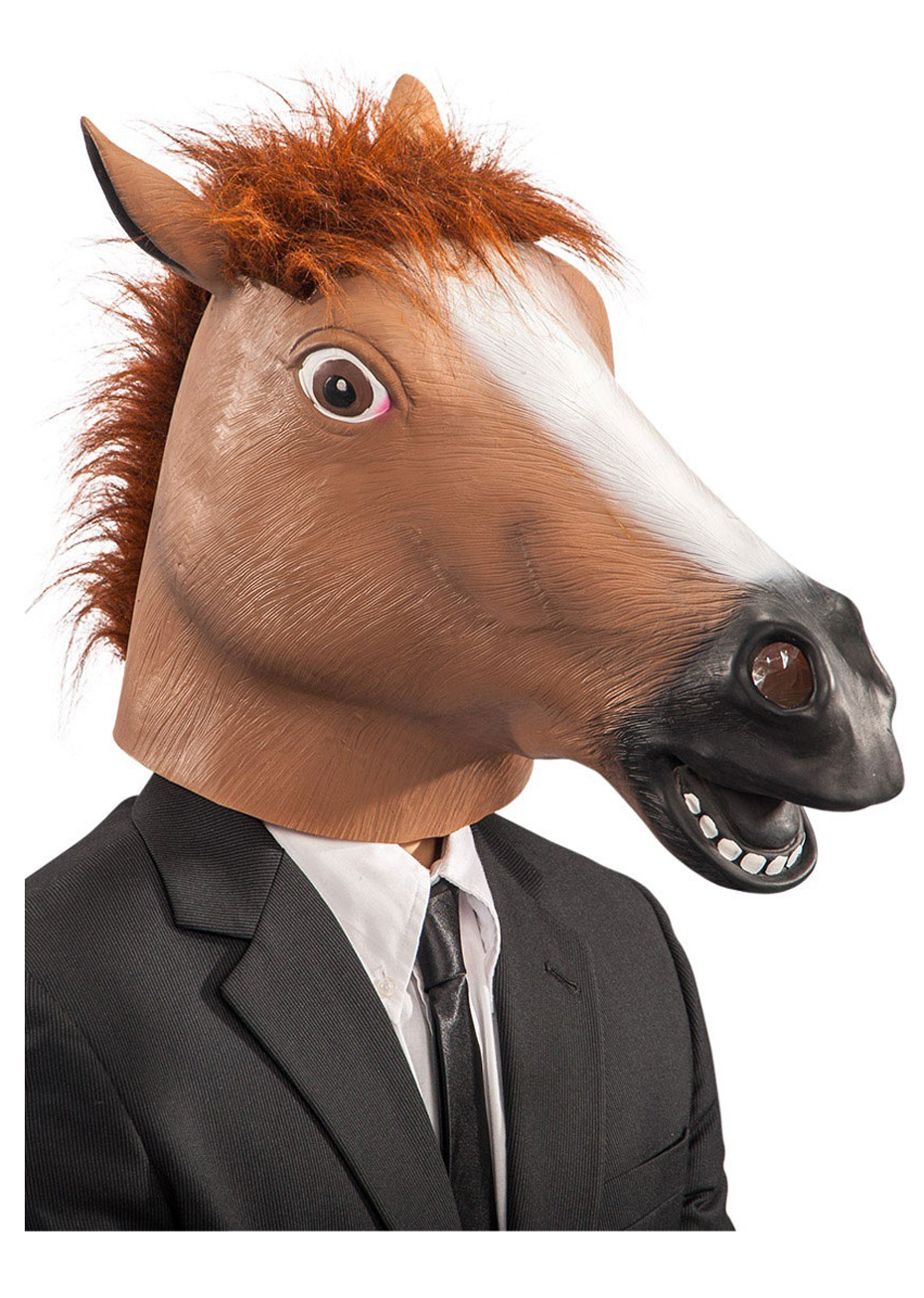 Drôle costume d'animal cheval tête masque latex adulte déguisements stag hen vendeur britannique 