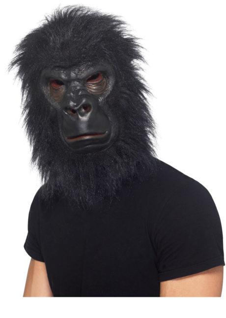 masque de gorille, masque de déguisement, masque animaux, masque gorille fausse fourrure, Masque de Gorille Noir, Latex