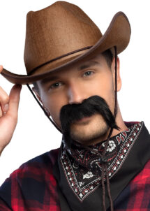 moustache noire, fausse moustache, moustache déguisement, Moustache Noire, Cowboy ou Disco
