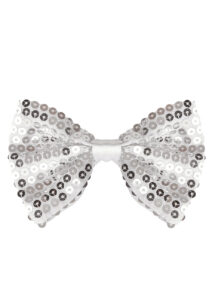 noeud papillon argent sequins, noeud papillon argent, Noeud Papillon, Paillettes Sequins, Argent