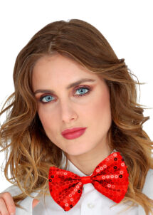 noeud papillon rouge, noeud papillon sequins rouges, noeud papillon disco