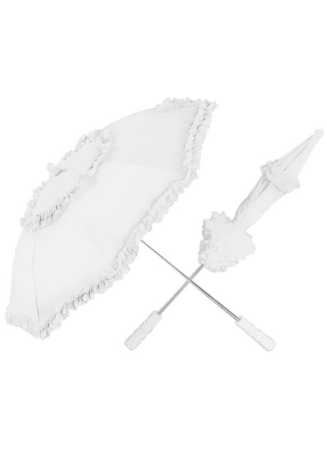 ombrelle de déguisement, accessoire déguisement marquise, accessoire ombrelle début de siècle, ombrelle de déguisement, Ombrelle à Froufrous, Blanche