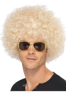 perruque disco, perruque afro blonde, perruque disco homme