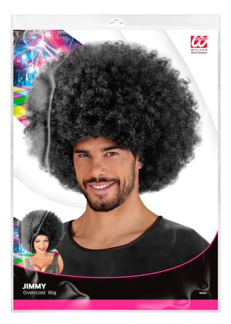 perruque disco, perruque afro noire, perruque disco homme, Perruque Afro Jimmy, Noire