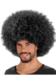 perruque disco, perruque afro noire, perruque disco homme