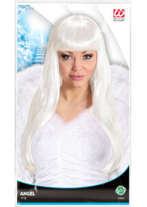 perruque ange, perruque blanche, perruque femme blanche, perruque cheveux longs, perruque cheveux longs blancs