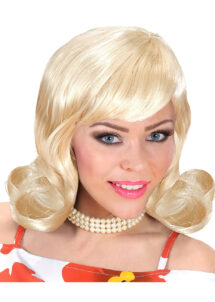 perruque blonde années 50, perruque rock'n'roll, perruque années 60, perruque blonde femme, Perruque Années 50, Flip, Blonde