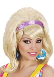 perruque années 60 blondes, perruque blonde femme, perruque années 60