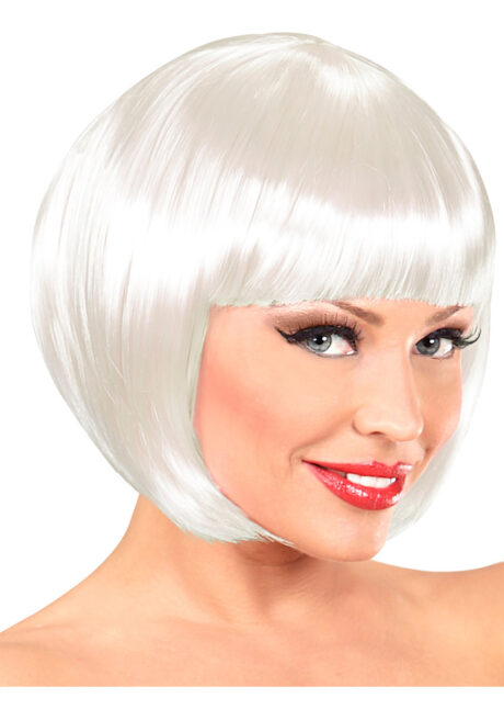 perruque blanche, perruque femme blanche, perruque femme courte, Perruque Chanel, Carré Blanc