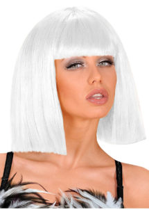 perruque blanche femme, perruque femme, perruque carré blanc