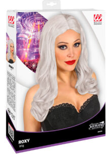 perruque blanche femme, perruque blanche longue, perruque halloween