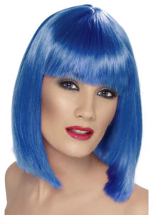 perruque bleue femme, perruque carré bleu femme, perruque femmes, perruque paris, Perruque Glam, Carré Long Bleu