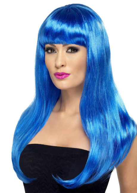 perruque bleue femme, perruque pour femme, perruque cheveux bleus, Perruque Babelicious, Bleue
