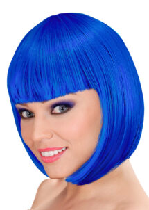 perruque bleue, perruque femme bleue, perruque femme courte, Perruque Loulou, Carré Bleu, Qualité Supérieure