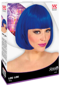 perruque bleue, perruque femme bleue, perruque femme courte