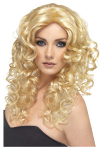 perruque blonde femme, perruque frisée femme, perruque bouclée femme, perruque cheveux longs frisés, Perruque Glamour Curly, Blonde