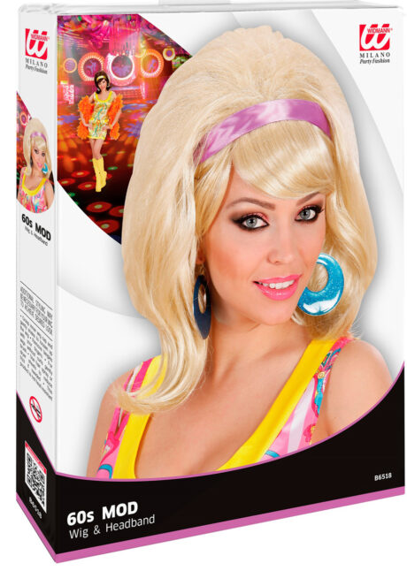 perruque années 60 blondes, perruque blonde femme, perruque années 60, Perruque Années 60, Mod, Blonde