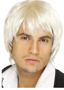 perruque blonde homme, perruques hommes, perruque années 80, perruque boyband