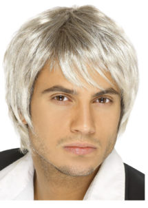 perruque blonde homme, perruques hommes, perruque années 80, perruque boyband