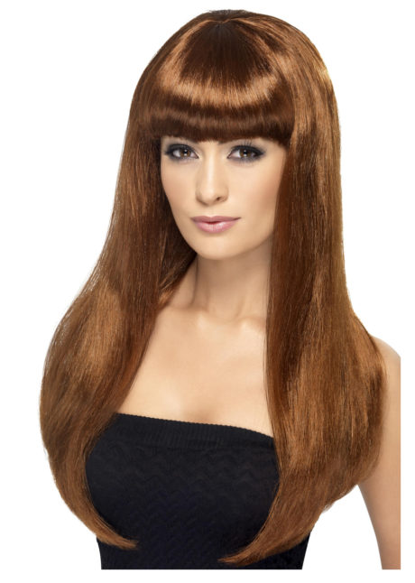 perruque châtain pour femme, perruque cheveux longs pour femme, perruque châtain, Perruque Babelicious, Châtain