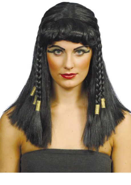 perruque femme, perruque pas cher paris, perruque noire, perruque cléopatre, perruque d'égyptienne, perruque de cléopatre, Perruque Cléopatra, Noire