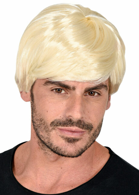 perruque courte homme, perruque blonde homme, perruque blonde courte, Perruque Courte Multi Personnages, Blonde