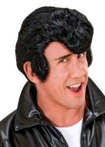 perruque rock années 50, perruque rock années 60, perruques rock homme, perruque Grease homme, perruque noire homme, Perruque Dany Rock Années 50 – Banane Noire