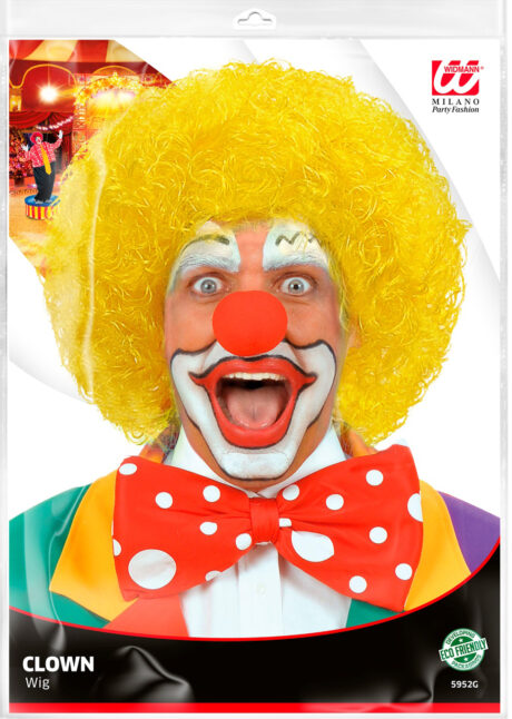 perruque de clown jaune, perruques clowns, perruque jaune, Perruque de Clown Guguss, Jaune