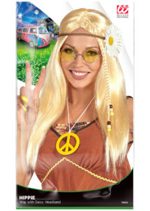 perruque blonde femme, perruque hippie femme, perruque longue blonde
