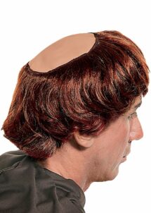 perruque de moine, perruque moine tonsure, Perruque de Moine Châtain – avec Tonsure et Coupe au Bol