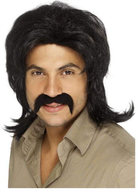 perruque disco homme, perruque homme disco, perruque noire homme, Perruque 70’s Rétro Disco, Noire