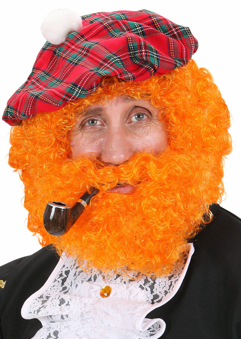 Perruque Rousse Homme Perruque et Barbe Rousse - pour Ecossais et Saint Patrick