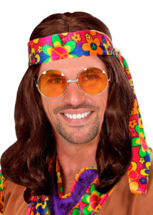 perruque homme, perruque châtain, perruque hippie