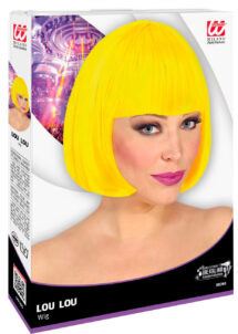 perruque jaune femme, perruque carré jaune femme, perruque jaune fluo, perruques femmes