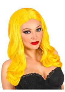 perruque jaune femme, perruque longue jaune, perruque qualité