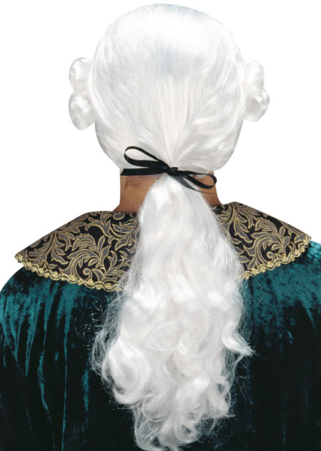 perruque homme, perruque de marquis, perruque versailles, perruque catogan, perruque louis XIV, perruque de noble, Perruque de Marquis Colonial, Blanche