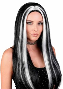 perruque morticia, perruque mortisia, perruque femme Halloween